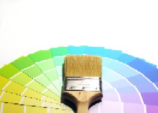 paint brush color chips